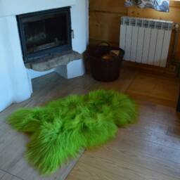 Light Green Icelandic Dyed Genuine Sheepskin Lambskin Sheep Skin Rug Pelt Long Wool Soft Throw, Schaffell, Hygge - thumbnail 2