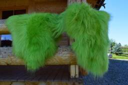 Light Green Icelandic Dyed Genuine Sheepskin Lambskin Sheep Skin Rug Pelt Long Wool Soft Throw, Schaffell, Hygge - thumbnail 1