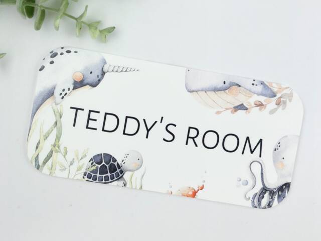 Personalised Sealife Room Sign Under The Sea Nursery Decor - image 1