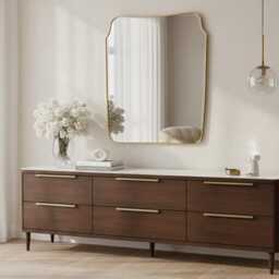 Chateau Square Mirror - Asymmetrical Brass - thumbnail 3