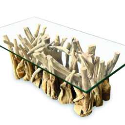 Driftwood Rectangle Coffee Table With 120 X 60cm Glass - thumbnail 3