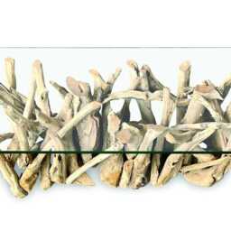 Driftwood Rectangle Coffee Table With 120 X 60cm Glass - thumbnail 4