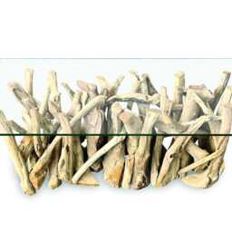 Driftwood Rectangle Coffee Table With 120 X 60cm Glass - thumbnail 2