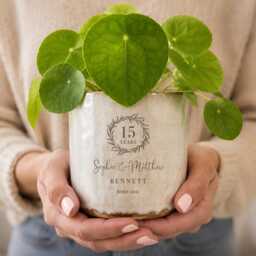 Personalised 15Th Anniversary Plant Pot - Gift For Husband, Wife, Couples - thumbnail 3