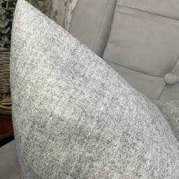 Plain Wool Blend Cushion Cover, Pillow Throw - Prestige John Lewis Fabric /Double Sided Grey - thumbnail 4