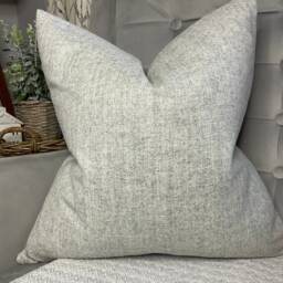 Plain Wool Blend Cushion Cover, Pillow Throw - Prestige John Lewis Fabric /Double Sided Grey