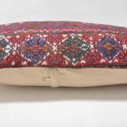 "Kilim Pillow, Wool Kilim Cousin From Anatolia , 30x60 cm, 12""x24" - thumbnail 3