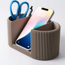 Desk Organiser With Phone Holder Minimalist Storage Office Stand Accessories Scandinavian Design - thumbnail 2