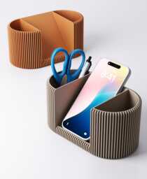 Desk Organiser With Phone Holder Minimalist Storage Office Stand Accessories Scandinavian Design - thumbnail 1