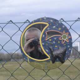 Black Cat Moon Mirror, Starry Night Wall Decor, Handmade - thumbnail 4