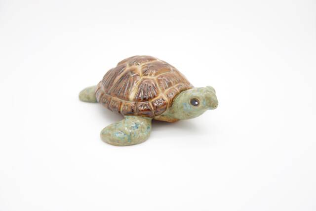 Glazed Ceramic Sea Turtle Sculpture - image 1