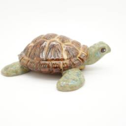 Glazed Ceramic Sea Turtle Sculpture - thumbnail 3