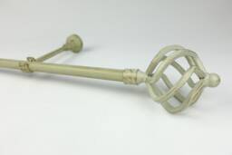 "Vintage White Curtain Pole Set "