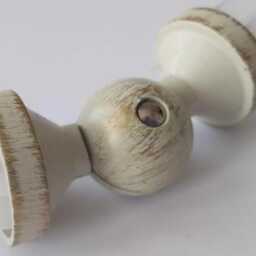 "Vintage White Curtain Pole Set " - thumbnail 4