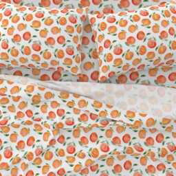 Summer Fruit Sheets - Watercolor Oranges Larger By Katerinaizotova Food Cotton Sateen Sheet Set Bedding Spoonflower - thumbnail 3