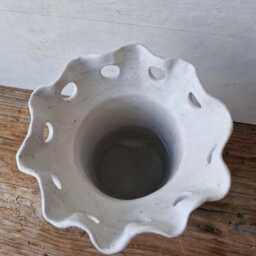 Large Floral Ceramic Vase Handmade, Handbuilt Blue & White For Flowers, Mother's Day Gift - thumbnail 3