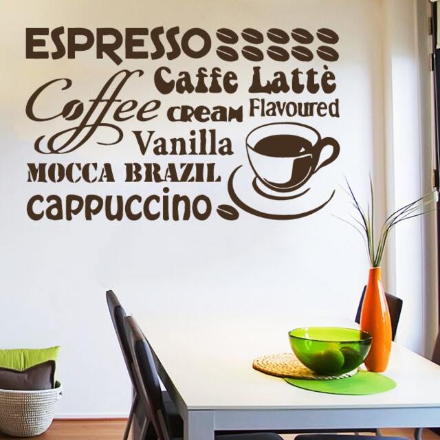 Wall Decals Coffee Beans Cup Decal Vinyl Sticker Home Decor Interior Design Kitchen Cafe Restaurant Ms707 - image 1