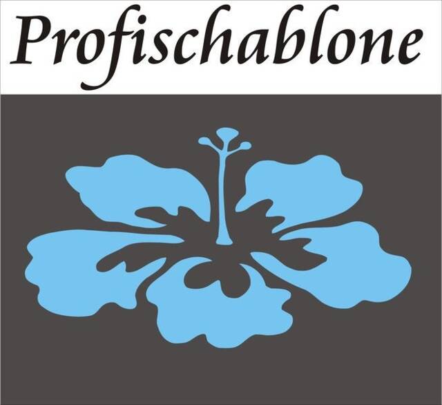 Stump Stencil, Wall Decorative Decor, Painter's Stencil - Hibiscus Blossom Xxl - Motif Size 28 X 16 cm