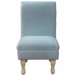 Duck Egg Handmade Bedroom Chair - Luxury Accent Pimlico Fabric British Bespoke Made - thumbnail 2