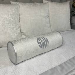 "Personalised Cushion Bolster 16"" X 6" - thumbnail 1
