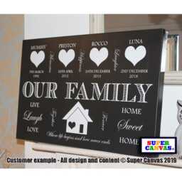 Our Family Word Art Handmade Personalised Framed Wall Canvas Print Mum Dad Wife Husband Friend Wedding Birthday Mothers Day Gift - thumbnail 3