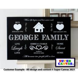 Our Family Word Art Handmade Personalised Framed Wall Canvas Print Mum Dad Wife Husband Friend Wedding Birthday Mothers Day Gift - thumbnail 2