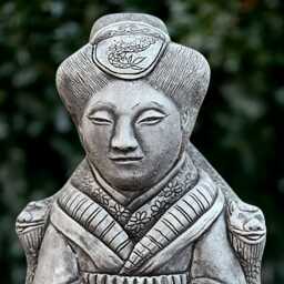 Concrete Chinese Woman Sculpture Outdoor Sitting Statue Stone Elegant Lady Ornament Traditional Decoration Asian Figurine - thumbnail 3