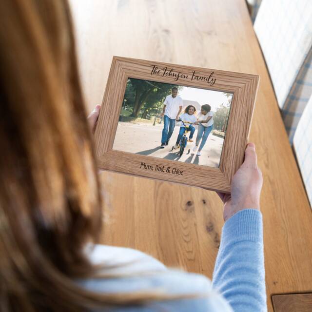 Family Photo Frame - Personalised Portrait Picture Gift For Couple Grandparent Lc220 - image 1