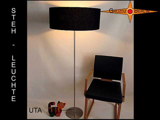 Black Floor Lamp Uta Of Linen Black - image 1