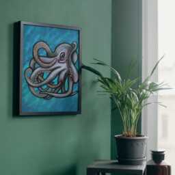Octopus A4 Print, High Quality Wall Art, Sea Life Marine Decor, Original Artist Biologist Poster - thumbnail 4