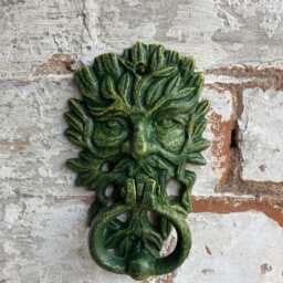 Cast Iron Hanging Green Man Door Knocker Ornament - thumbnail 3