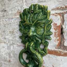 Cast Iron Hanging Green Man Door Knocker Ornament - thumbnail 4