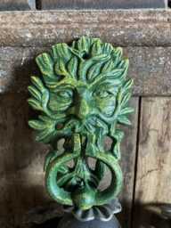 Cast Iron Hanging Green Man Door Knocker Ornament