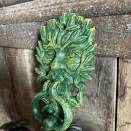 Cast Iron Hanging Green Man Door Knocker Ornament - thumbnail 2