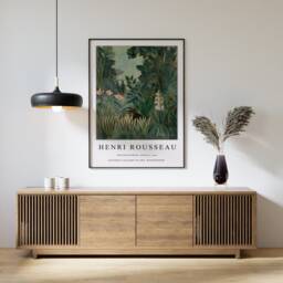 Henri Rousseau Poster, The Equatorial Jungle, Exhibition Print, Floral Wall Art, Animal Gift, A1/A2/A3/A4 - thumbnail 2