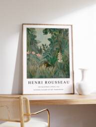 Henri Rousseau Poster, The Equatorial Jungle, Exhibition Print, Floral Wall Art, Animal Gift, A1/A2/A3/A4 - thumbnail 1