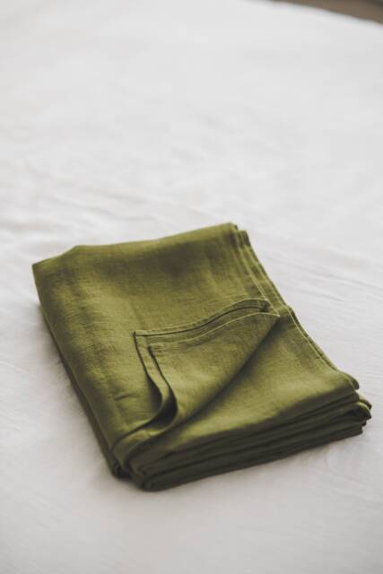 Forestlandlinen Moss Green Linen Flat Sheet Handmade Comfort For Better Sleep, Natural Softened Linen Sheet, Premium Quality Bedding - image 1
