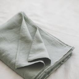 Forestlandlinen Moss Green Linen Flat Sheet Handmade Comfort For Better Sleep, Natural Softened Linen Sheet, Premium Quality Bedding - thumbnail 3