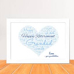 Personalised Retirement Heart Print - Word Wall Art Frame Leaving, Retiring Gifts For Her, Him Friend, Colleague, Family - thumbnail 2