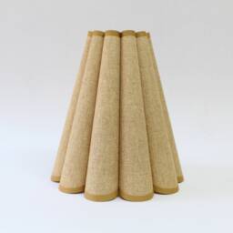 Handmade Scallop Khaki Lampshade Cotton Linen Acrylic Home Decor