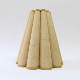 Handmade Scallop Khaki Lampshade Cotton Linen Acrylic Home Decor - thumbnail 3
