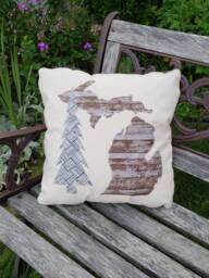 18 Inch Rustic Michigan Pillow - thumbnail 1