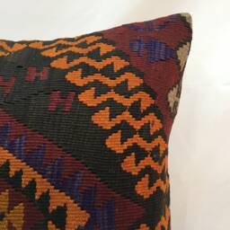 "Kilim Pillow 24x24 Inc , Wool Kilim Cousin From Anatolia, 24""x24" - thumbnail 2
