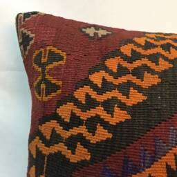 "Kilim Pillow 24x24 Inc , Wool Kilim Cousin From Anatolia, 24""x24" - thumbnail 3