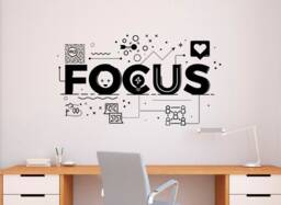 Focus Wall Decal Vinyl Sticker Motivational Quote Home Office Art Decor - 122Nr - thumbnail 1