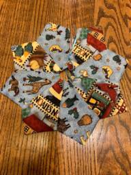 Christmas Tree Skirt, 11 Inch Diameter, Table Top, Tiny, Noah's Ark, Debbie Mumm, Small, Quilted, Blue, Animals
