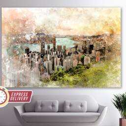 Hong Kong Wall Art, Canvas Print, Skyline, Photo, Gift, Decor - thumbnail 3