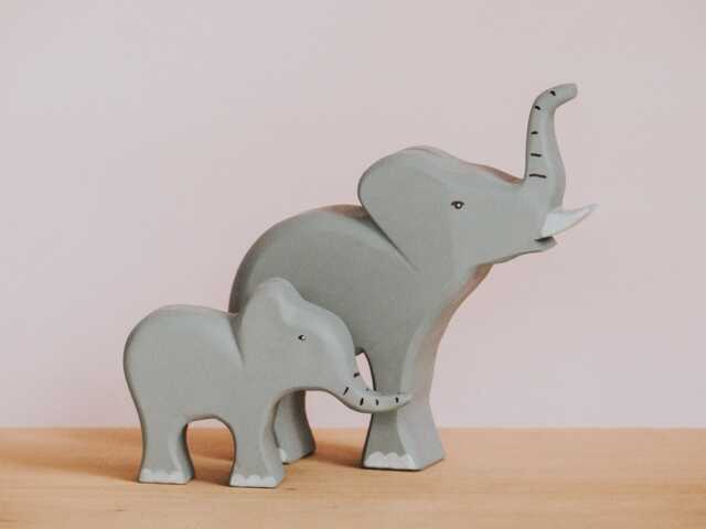African Wooden Elephant, Handmade Animal, Montessori Toy, Figure Animal, Waldorf Elephant Toy, Safari Animals, Woodland Animals Toy - image 1