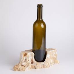 Handmade Travertine Wine Bottle Holder Unique Rack - thumbnail 3