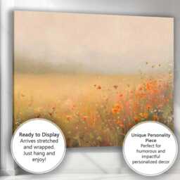 Dreamy Wildflower Meadow in Soft Morning Light Canvas Wall Art Print Decor Picture Ready To Hang - thumbnail 3